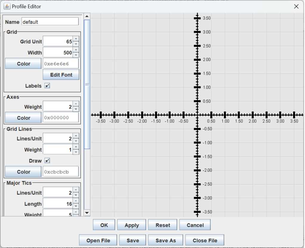 Profile Editor Dialog